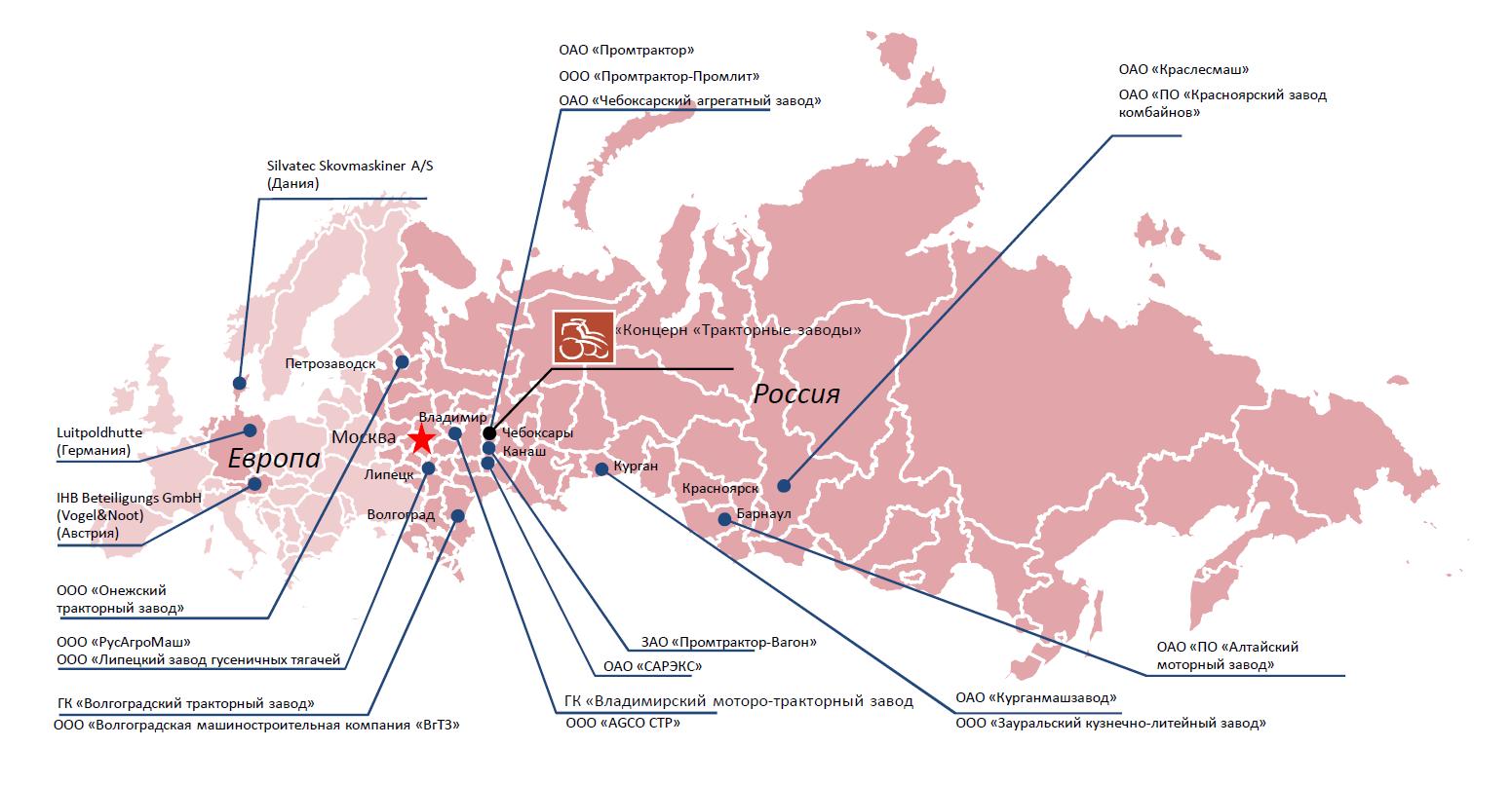 Авиационные заводы России на карте